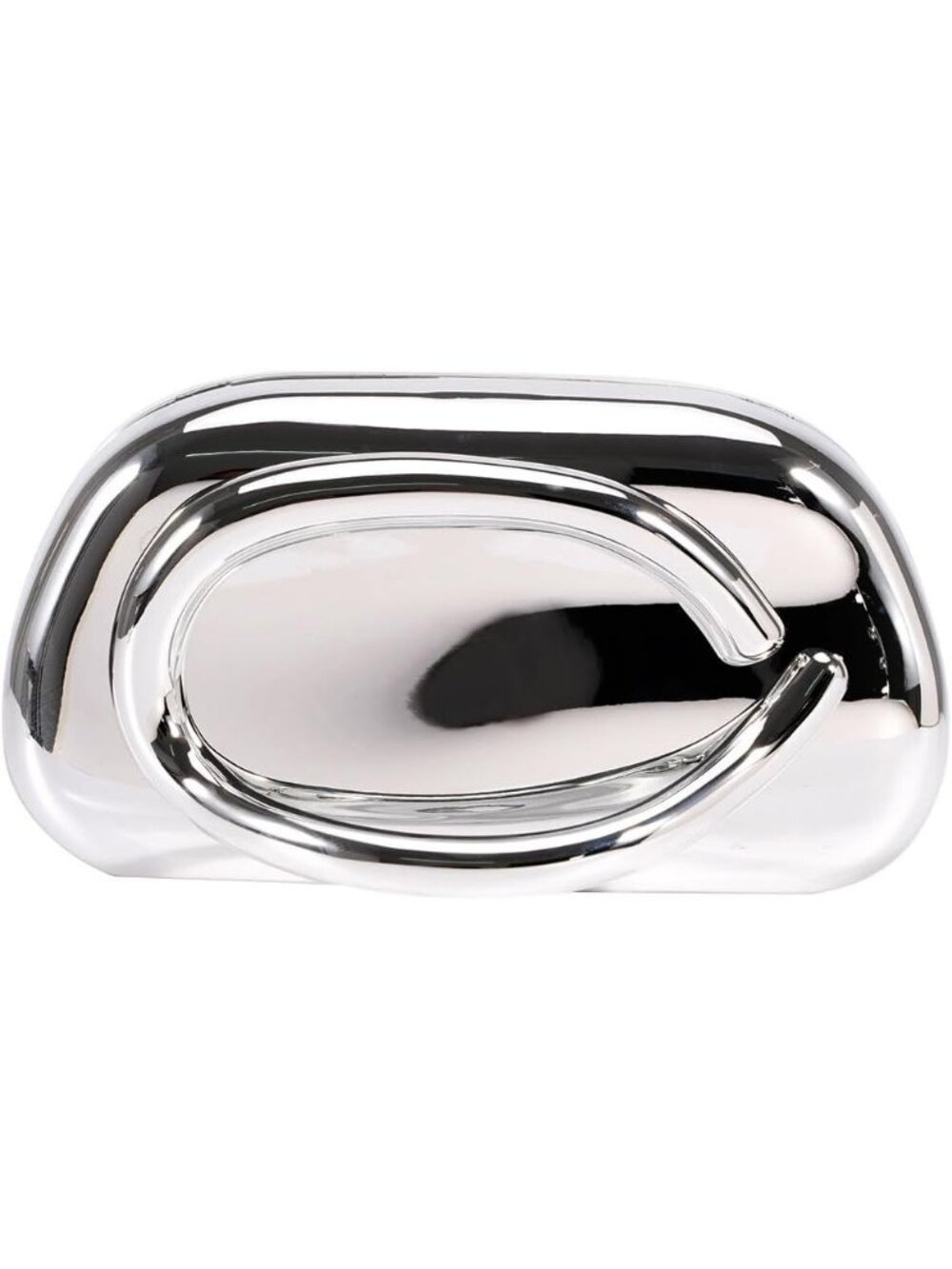Women's Silver Acrylic Elegant Hard Shell Party Purse Evening Clutch Bag